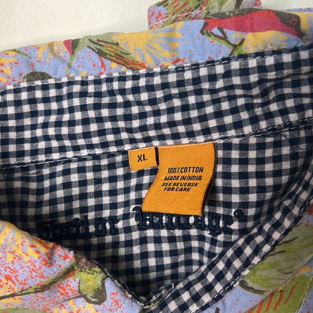 Tailor Vintage Multicolor Tropical Print Casual Button Down Shirt - Picture 8 of 9